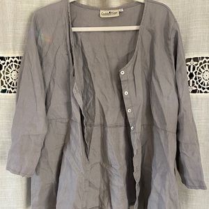 Organic cotton / linen button up blouse